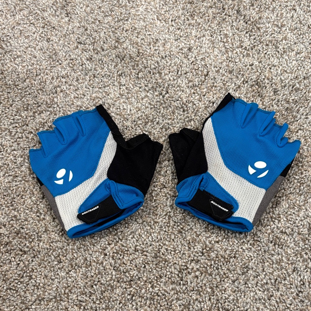 Blue and Black Half-Finger Cycling Gloves